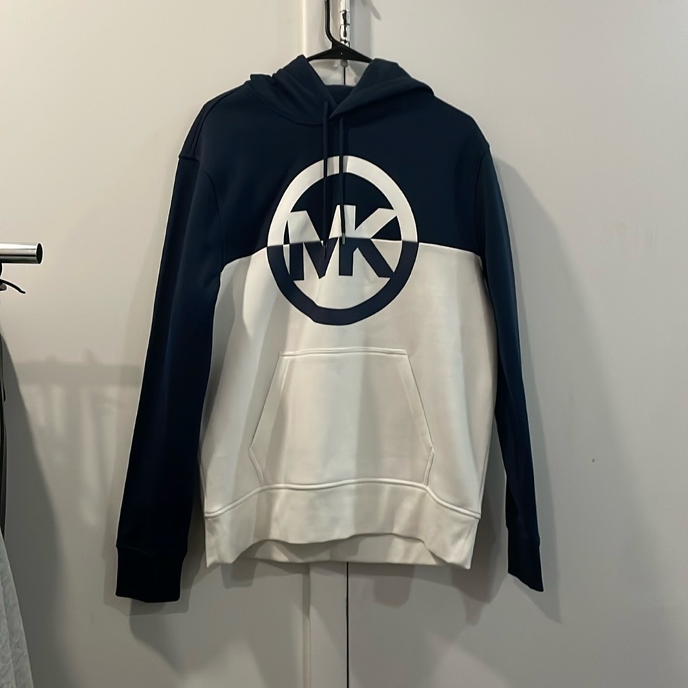 MICAHEL KORS NAVY BLUE/WHITE HOODIE SIZE L
